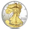 1 oz Silver American Eagle BU Gilded (Random Year)