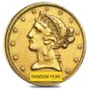 $5 Gold Half Eagle Liberty Head - Very Fine VF (Random Year)