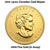 2014 25 x 1 gram Canadian Gold Maples .9999 Fine
