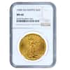 1908 $20 Gold St. Gaudens Double Eagle Coin No Motto NGC MS 60