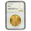 1925 $20 Gold St. Gaudens Double Eagle Coin NGC MS 61