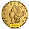 $20 Gold Double Eagle Liberty Head Type II - Polished or Cleaned (Random Year, 1866-1876)