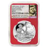 2017 1 oz Silver JFK Solomon Islands NGC MS 70 FDOI First Day of Issue (JFK Ask Not Label Red)