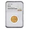 1887 S $5 Liberty Head Half Eagle Gold Coin NGC MS 62