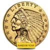 $2.5 Gold Quarter Eagle Indian Head - Extra Fine XF (Random Year)