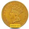 $1 Gold Indian Princess Head Type 3 - Extra Fine XF (Random Year)