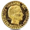 1930 Uruguay 5 Pesos Gold Coin Scruffy AGW .2501 oz