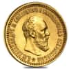 5 Roubles Russia Alexander III Gold Coin Avg Circ AGW .1867 oz (1886-1894, Random Year)