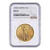 1908 D $20 Gold Saint Gaudens Double Eagle Motto NGC MS 62
