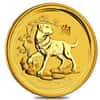 2018 1/2 oz Gold Lunar Year of The Dog BU Australia Perth Mint In Cap 
