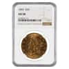 1865 $20 Liberty Head Double Eagle Gold Coin NGC AU 58