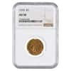 1910 $5 Indian Head Half Eagle Gold Coin NGC AU 58