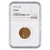 1912 S $5 Indian Head Half Eagle Gold Coin NGC AU 58