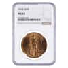 1910 $20 Gold Saint Gaudens Double Eagle Coin NGC MS 62