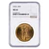 1922 $20 Gold Saint Gaudens Double Eagle Coin NGC MS 63