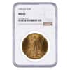 1922 S $20 Gold Saint Gaudens Double Eagle Coin NGC MS 62
