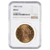 1884 S $20 Liberty Head Double Eagle Gold Coin NGC MS 61
