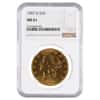 1907 D $20 Liberty Head Double Eagle Gold Coin NGC MS 61