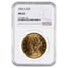 1896 S $20 Liberty Head Double Eagle Gold Coin NGC MS 62