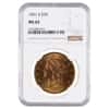 1891 S $20 Liberty Head Double Eagle Gold Coin NGC MS 62