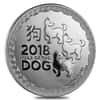 2018 1 oz Niue Silver $2 Year of the Dog BU