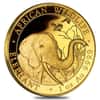 2018 Somalia 1 oz Gold African Elephant BU 1000 Shillings In Cap
