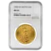 1908 $20 Gold Saint Gaudens Double Eagle No Motto NGC MS 65