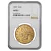 1853 $20 Liberty Head Double Eagle Gold Coin NGC AU 53