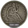 1839-1891 Seated Liberty Half Dollar Silver Coin Fine