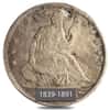 1839-1891 Seated Liberty Half Dollar Silver Coin Holed (Random Year)