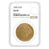 1858-S $20 Liberty Head Double Eagle Gold Coin NGC AU 58
