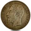 1865-1876 Belgium 5 Francs Silver Coin Avg Circ ASW .7234 oz (Random Year)