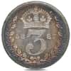 1887 Great Britain 3 Pence Victoria Silver Coin AU