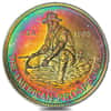 1985 1 oz Engelhard Prospector Silver Round .999 Fine (Rainbow Toning, 25855)