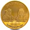 1986 (AH 1406) Bahrain 0.917 oz King Fahd Causeway Proof Gold Medal (Scruffy)