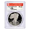 1986 S 1 oz Proof Silver American Eagle PCGS PF 70 Mercanti Sign