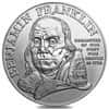 1992-P 1 oz Ben Franklin Firefighters Silver Medal Commem BU