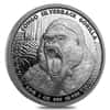 2015 1 oz Silver Congo Silverback Gorilla Coin .999 Fine Prooflike In Cap