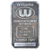 1 oz Williams Manufacturers Refiners Silver Bar .999 Fine