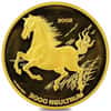 2002 1 oz Bhutan Proof Lunar Horse Gold Coin (w/COA)