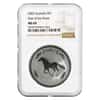 2002 1 oz Silver Lunar Year of The Horse Australia Perth Mint NGC MS 69