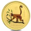 2004 1/2 oz Colorized Gold Lunar Year of The Monkey BU Australia Perth Mint In Cap