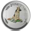 2006 1/2 Kilo Colorized Silver Lunar Dog BU Perth Mint (in Cap)