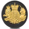 2020 Great Britain 1 oz Silver Royal Arms Coin Black Ruthenium 24K Gold Edition (w/Box & COA)