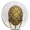 2021 2 oz Silver Faberge Rose Trellis Egg Mongolia Coin .999 Fine (w/Box & COA)