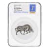 2021 Chad 1 oz Silver Bull Shaped Coin Serial #3 NGC MS 70 FDOI Antiqued High Relief