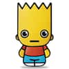2022 1 oz Tuvalu Bart Simpson Mini Shaped Silver Coin .999 Fine (w/Box & COA)