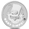 Roll of 20 - 2022 1 oz Tuvalu Bart Simpson Silver Coin .9999 Fine BU In Cap