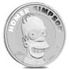 Box of 100 - 2022 1 oz Tuvalu Homer Simpson Silver Coin .9999 Fine BU In Cap (Lot, 5 Rolls of 20)