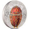 2022 2 oz Silver Faberge Rosebud Egg Mongolia Coin .999 Fine (w/Box & COA)